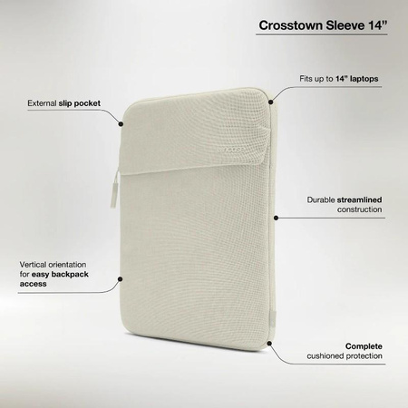 Incase Crosstown Sleeve s Woolenexem - kapesní obal na MacBook Pro 14" (M4/M3/M2/M1/2024-2021) (Limestone)
